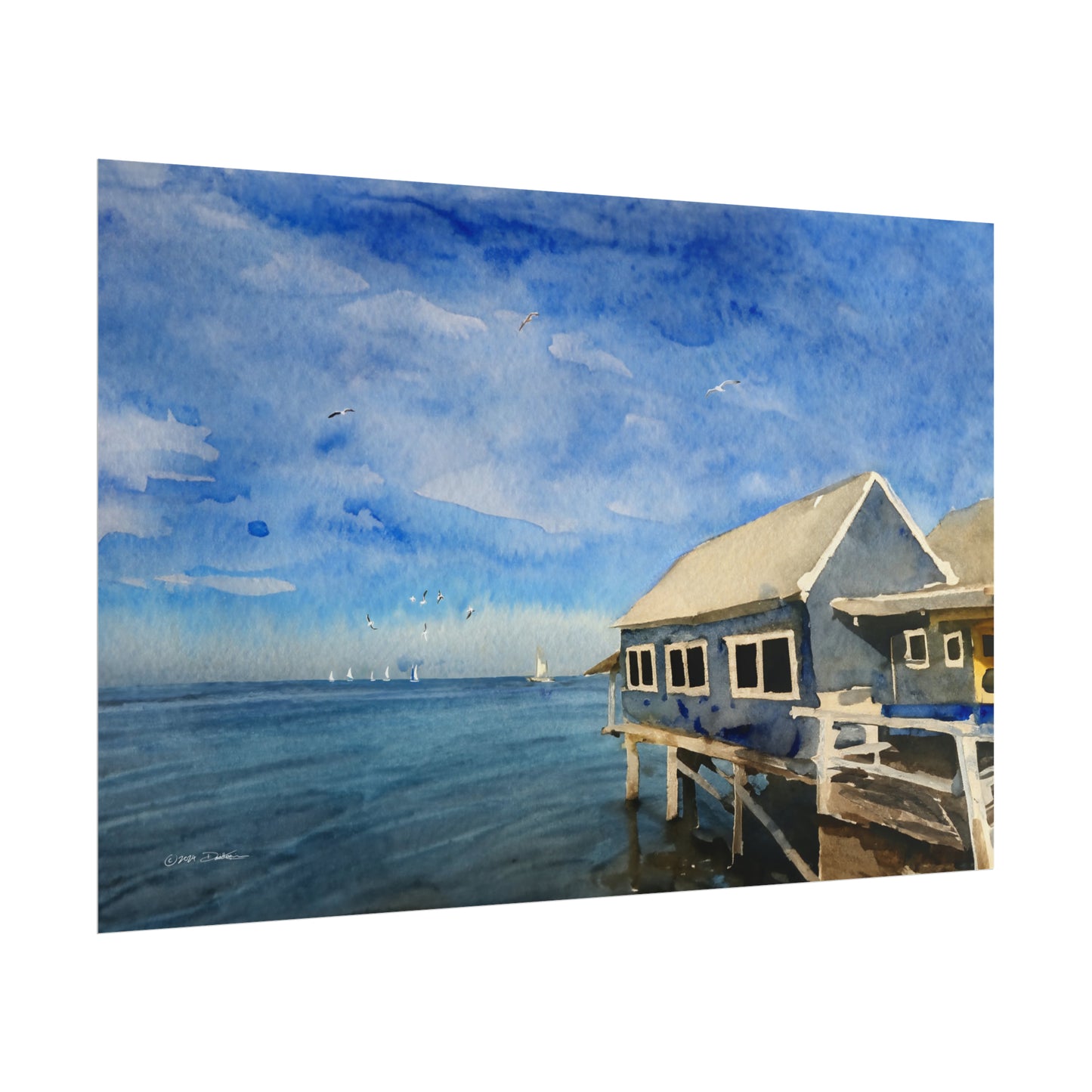 Busselton Jetty, Western Australia. Unframed digital watercolour print.