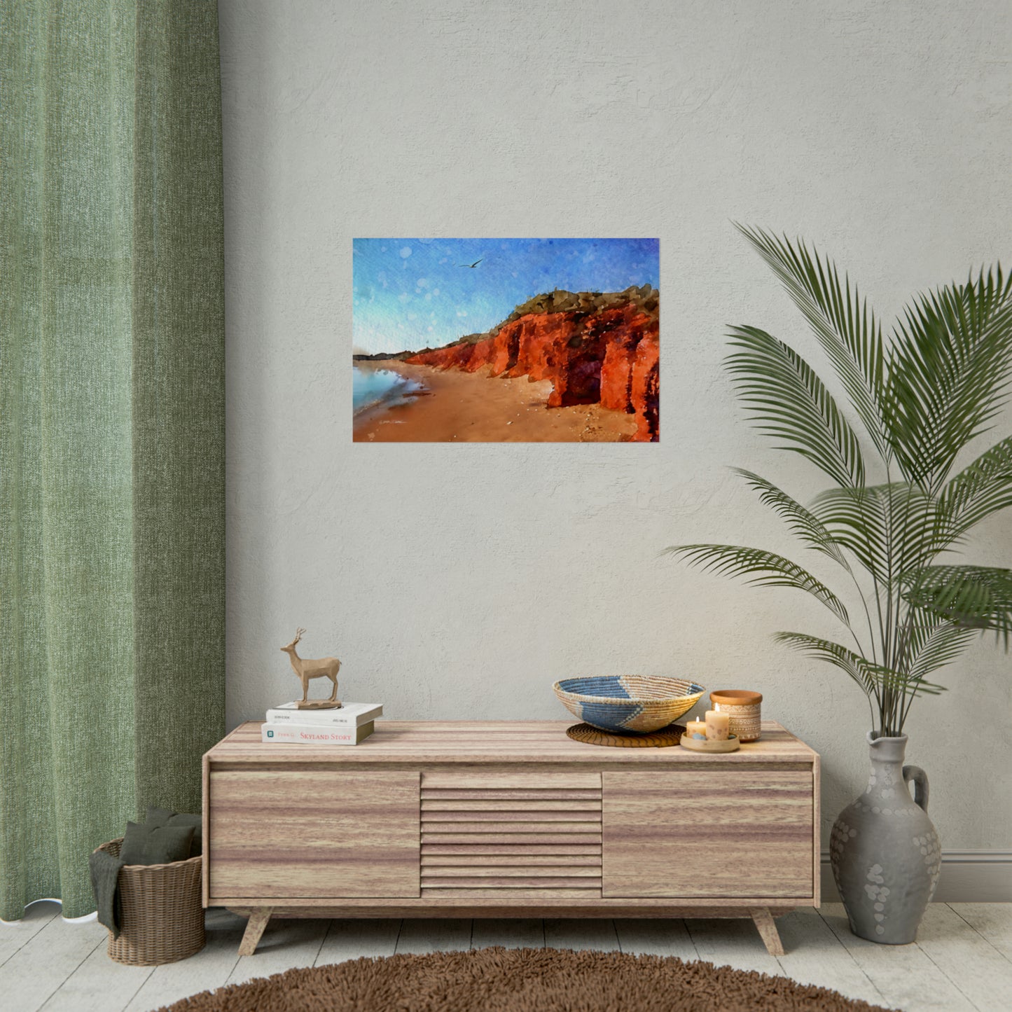 Red Cliffs, Pilbara, Western Australia. Unframed digital watercolour print.