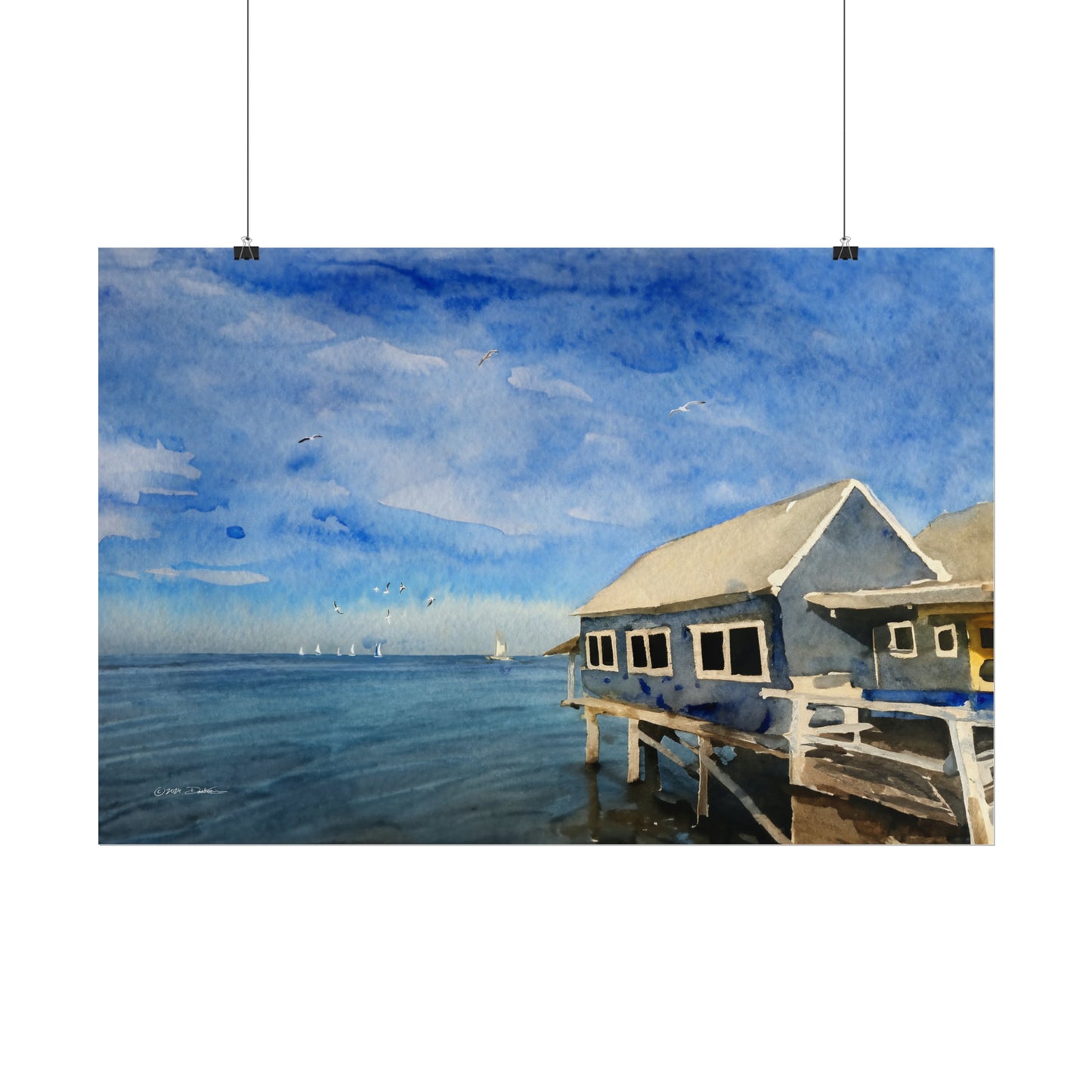 Busselton Jetty, Western Australia. Unframed digital watercolour print.