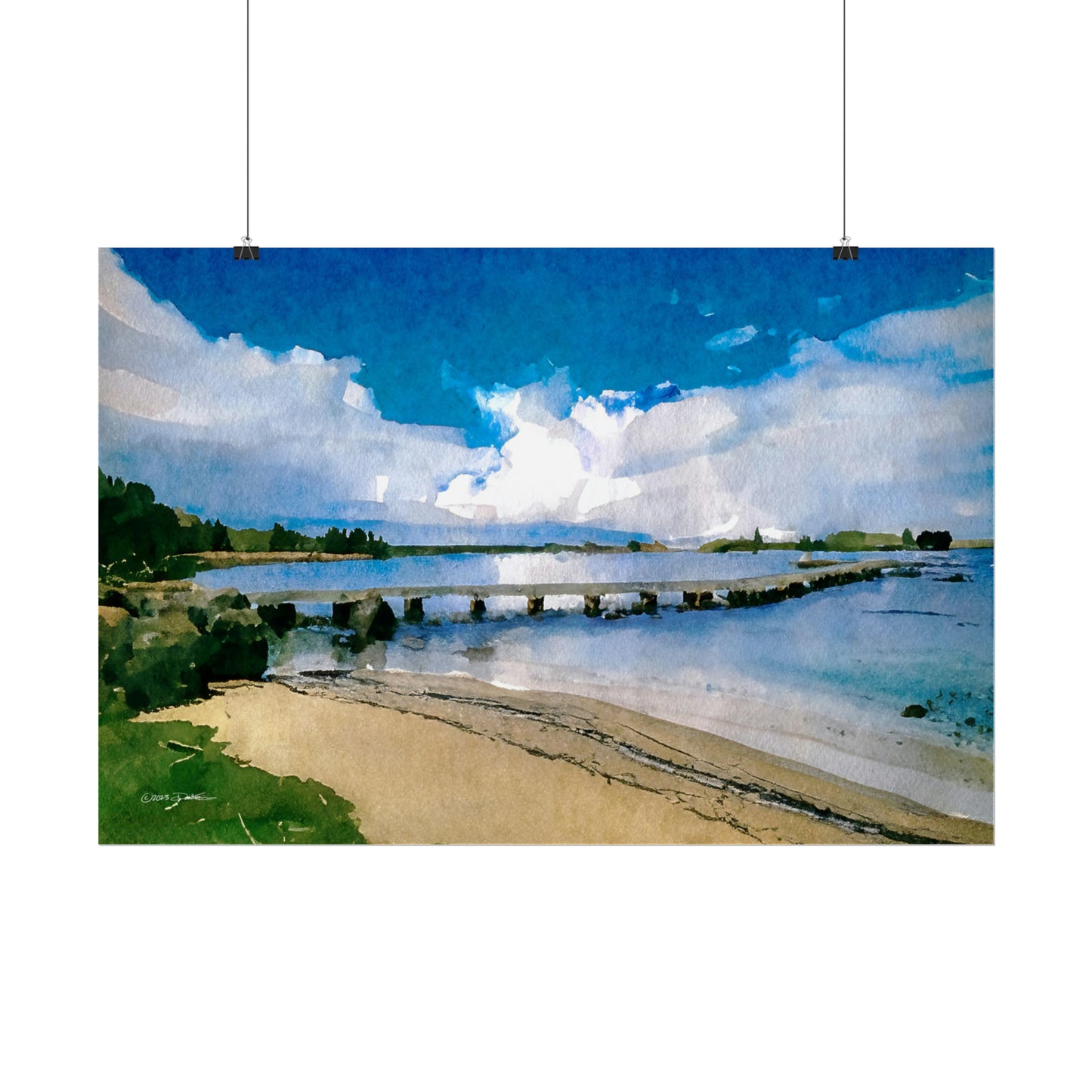 Jetty, Maylands, Western Australia. Unframed digital watercolour print.