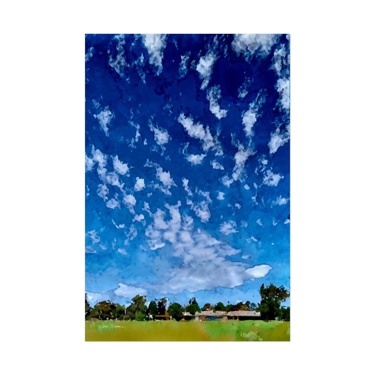 Gibbney Reserve, Maylands, Western Australia. Unframed digital watercolour print.