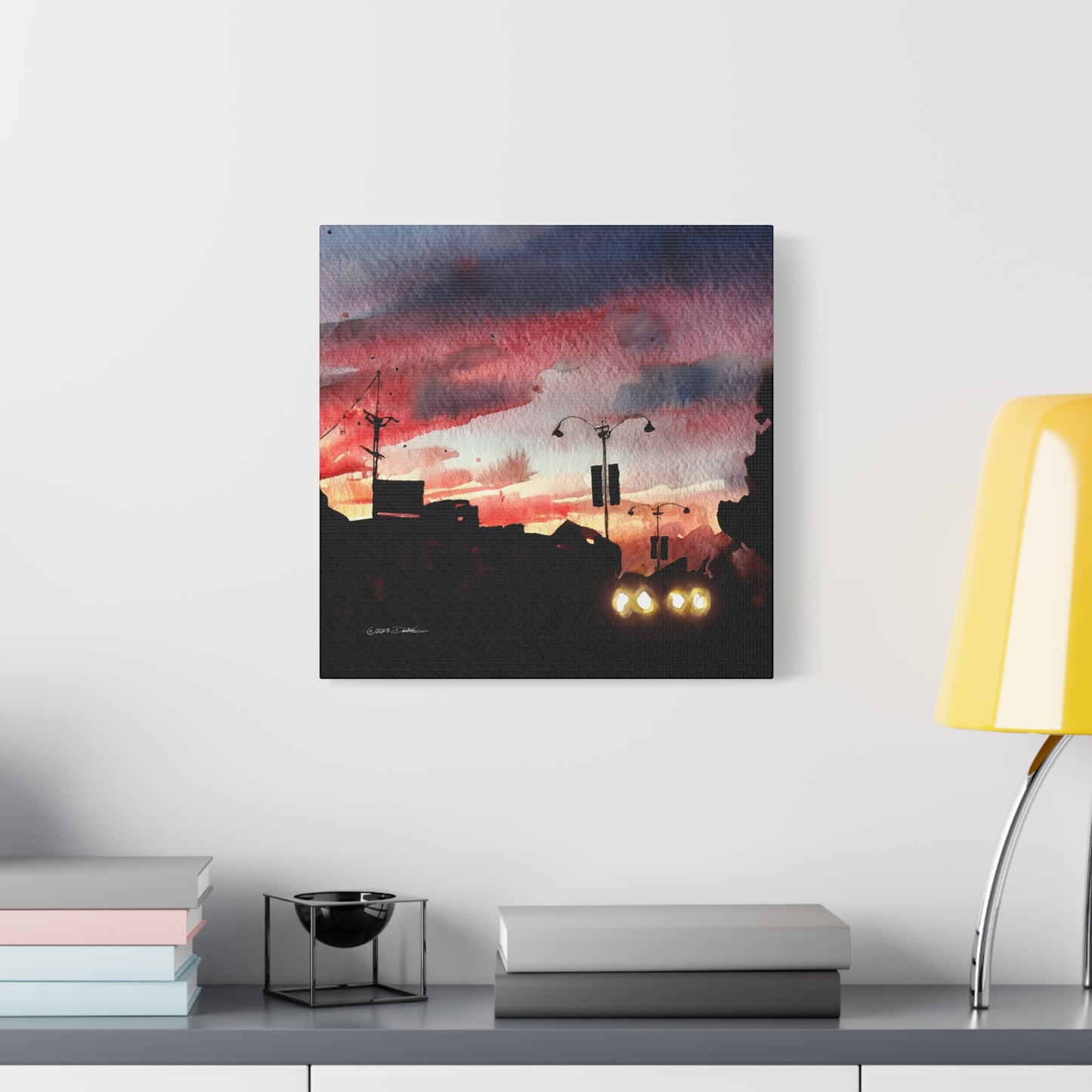 Night, Maylands, WA. Approx. 40.7 x 40.7 (16 x 16”) print. Matte canvas all-over print