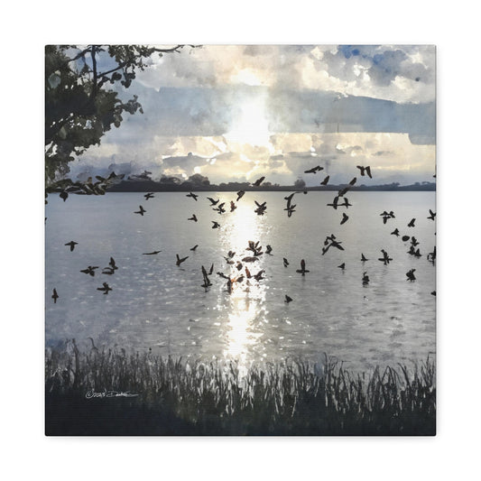 Lake Bungana, Maylands. Approx. 40.7 x 40.7 (16 x 16”). Matte canvas all-over print.