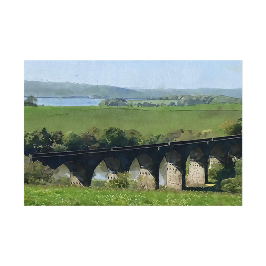 Railway Bridge, Forder, Cornwall, United Kingdom. Unframed digital watercolour print.