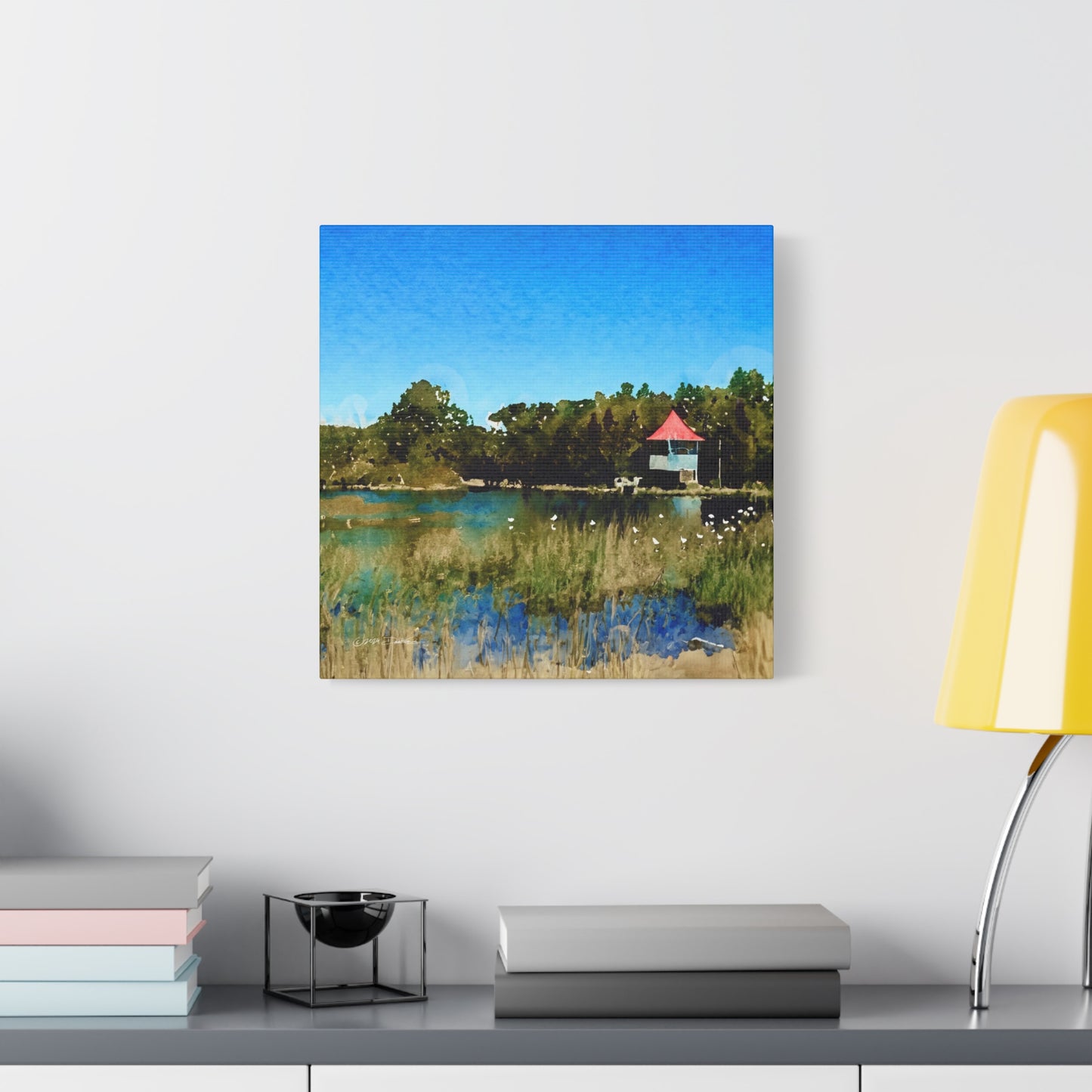 Lake Bungana, Maylands. Approx. 40.7 x 40.7 (16 x 16”). Matte canvas all-over print.