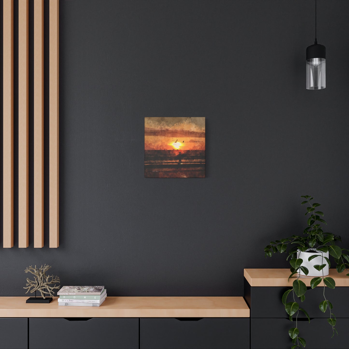 Lone Surfer, Trigg Beach, WA. Approx. 40.7 x 40.7 (16 x 16”). Matte canvas all-over print.