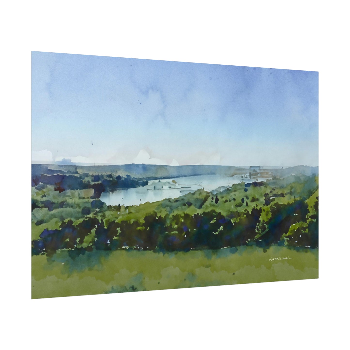 Forder Creek, Saltash, Cornwall. Unframed digital watercolour print.