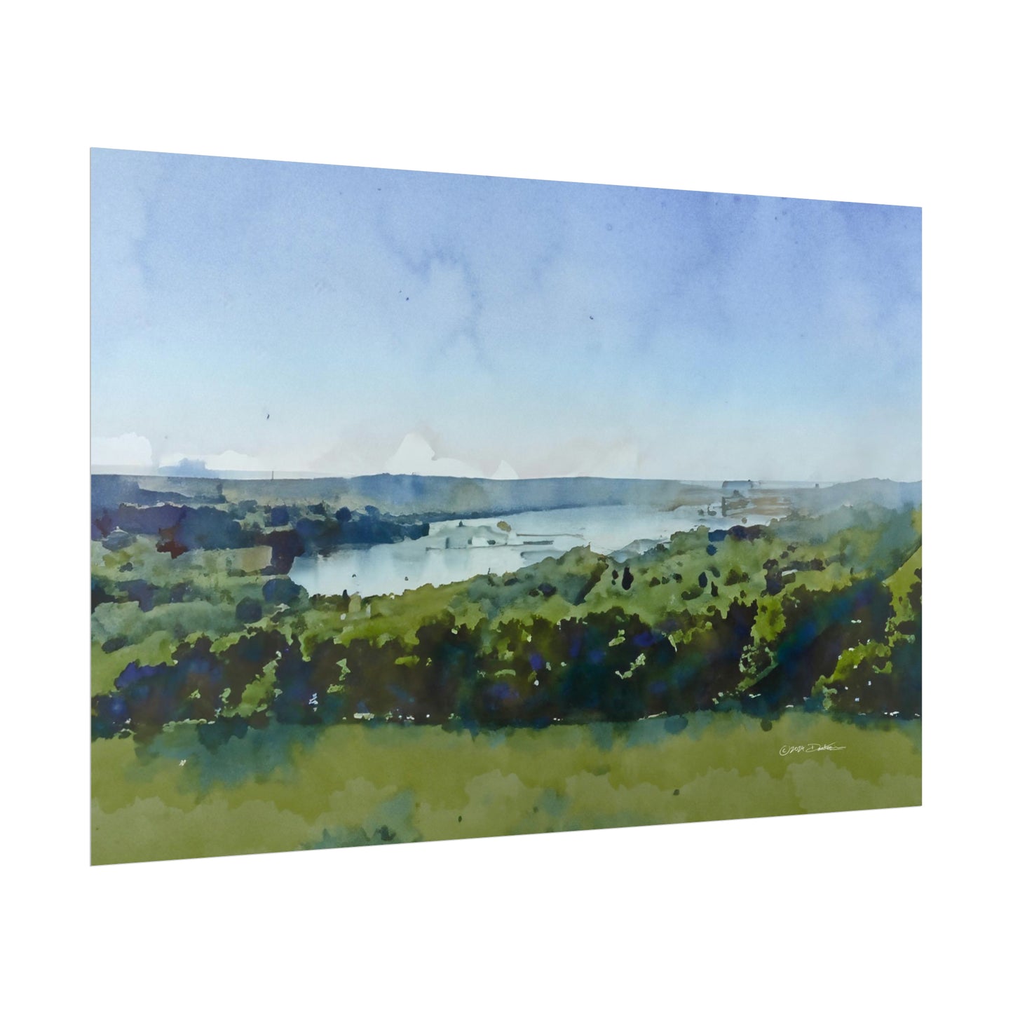 Forder Creek, Saltash, Cornwall. Unframed digital watercolour print.