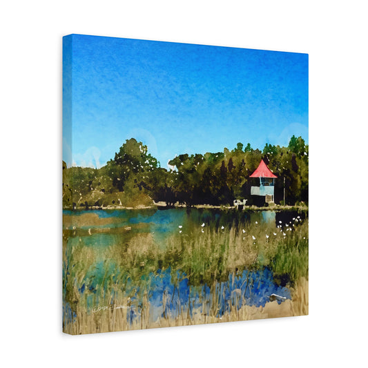 Lake Bungana, Maylands. Approx. 40.7 x 40.7 (16 x 16”). Matte canvas all-over print.