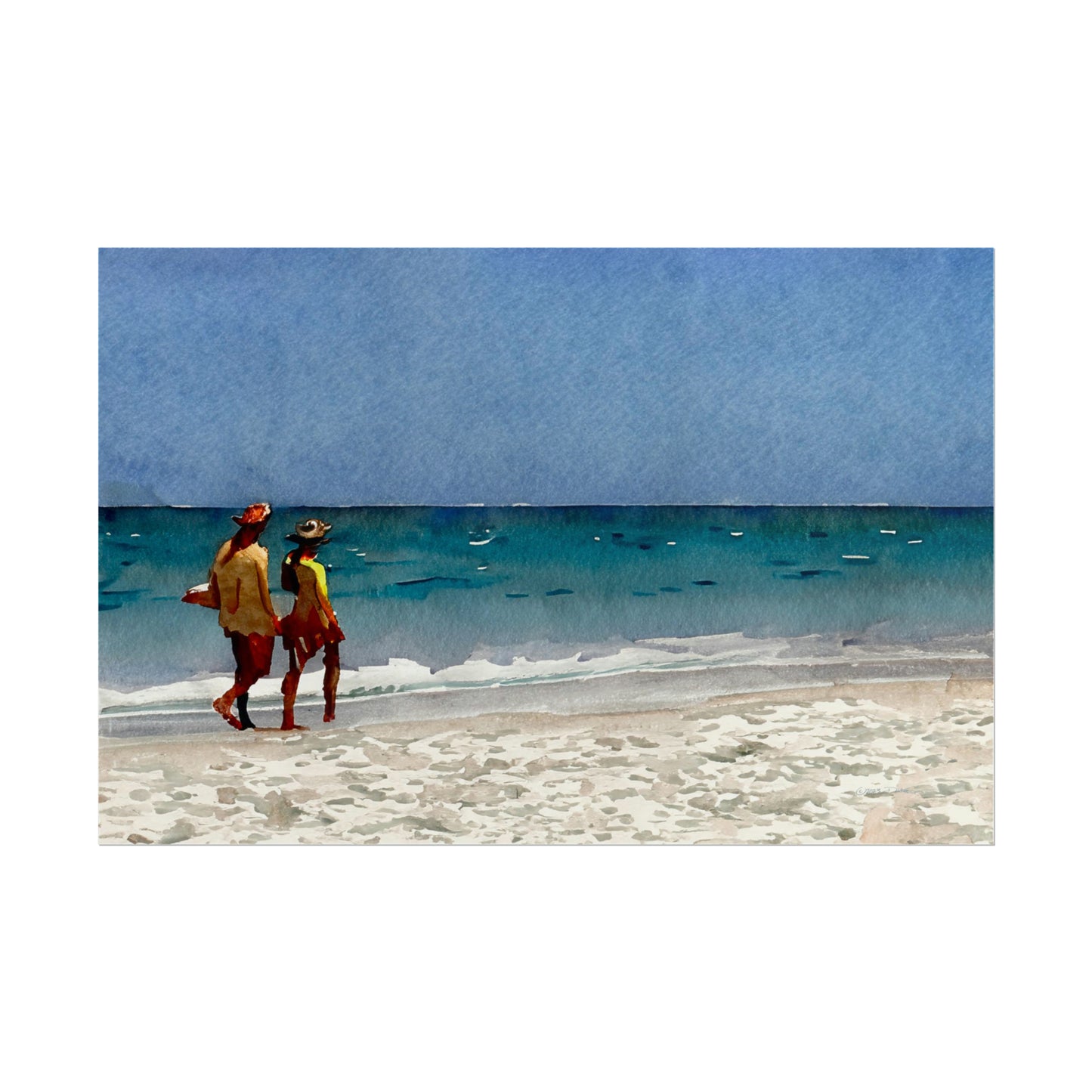 Life Savers, City Beach, Western Australia. Unframed digital watercolour print.