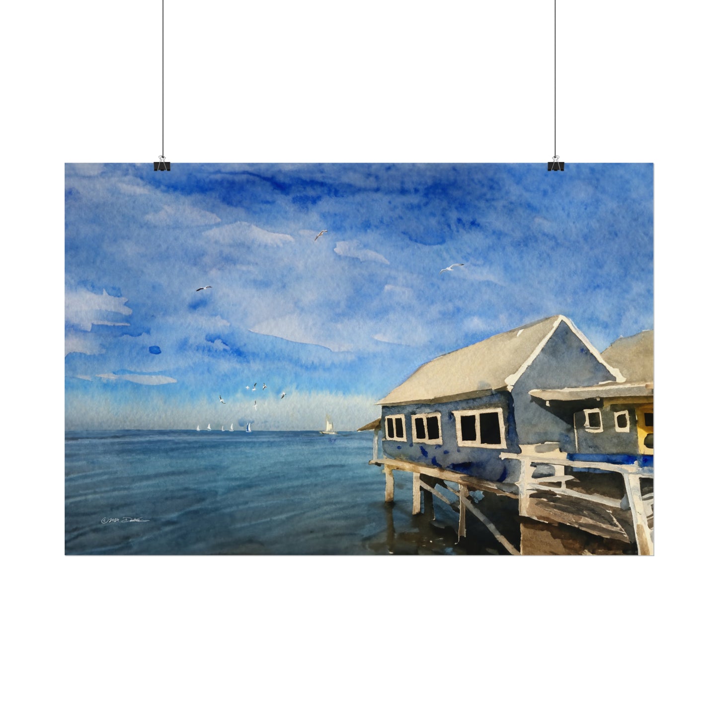 Busselton Jetty, Western Australia. Unframed digital watercolour print.