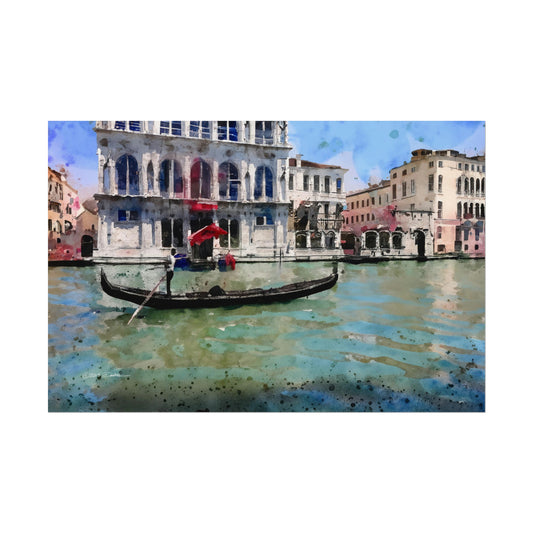 Gondola, Venice, Italy. Unframed digital watercolour print.