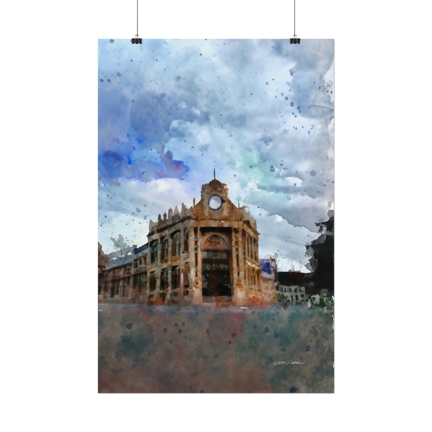 York Town Hall, Western Australia. Unframed digital watercolour print.