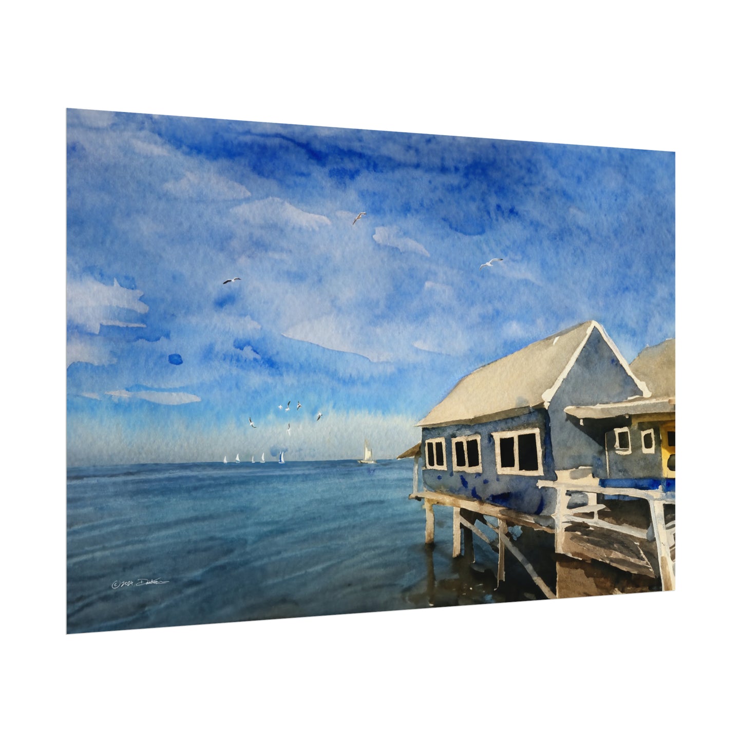 Busselton Jetty, Western Australia. Unframed digital watercolour print.